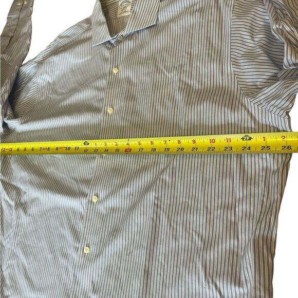 Brooks Brothers Regent Button Down Shirt Non Iron Red White Blue Stripes Mens 18 - Picture 9 of 10